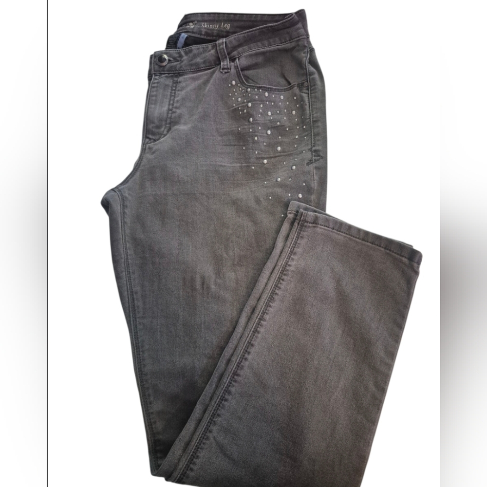 Apt. 9 Skinny Leg Modern Embellished Jeans - Size 14